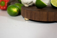 Load image into Gallery viewer, Small Round Butcher Block Cutting and Charcuterie Board