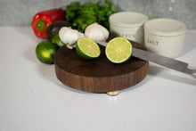 Load image into Gallery viewer, Small Round Butcher Block Cutting and Charcuterie Board
