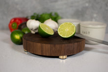 Load image into Gallery viewer, Small Round Butcher Block Cutting and Charcuterie Board