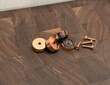 Load image into Gallery viewer, Copper Cutting Board Feet (Small 1" Diameter)