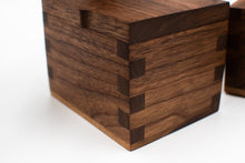 Load image into Gallery viewer, Salt Box - Solid Walnut, 100% Handmade, Brass Hinges