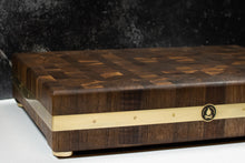 Load image into Gallery viewer, Giant Walnut Butcher Block with Brass Accents