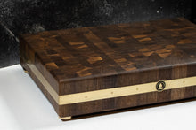 Load image into Gallery viewer, Giant Walnut Butcher Block with Brass Accents
