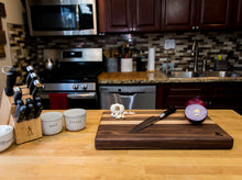 Load image into Gallery viewer, Walnut with stripes of Maple and Cherry Cutting Board