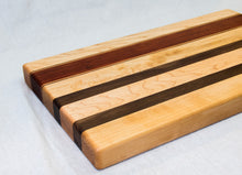 Load image into Gallery viewer, Maple with stripes of Walnut and Padauk Cutting Board