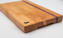 Load image into Gallery viewer, Maple with stripes of Cherry and Purple Heart Cutting Board