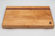 Load image into Gallery viewer, Maple with stripes of Cherry and Purple Heart Cutting Board