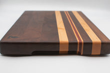 Load image into Gallery viewer, Walnut with stripes of Maple and Padauk Cutting Board