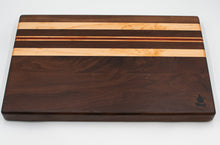 Load image into Gallery viewer, Walnut with stripes of Maple and Padauk Cutting Board