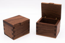 Load image into Gallery viewer, Salt Box - Solid Walnut, 100% Handmade, Brass Hinges