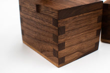 Load image into Gallery viewer, Salt Box - Solid Walnut, 100% Handmade, Brass Hinges
