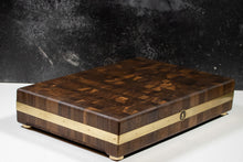 Load image into Gallery viewer, Giant Walnut Butcher Block with Brass Accents
