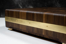 Load image into Gallery viewer, Giant Walnut Butcher Block with Brass Accents
