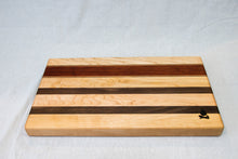 Load image into Gallery viewer, Maple with stripes of Walnut and Padauk Cutting Board
