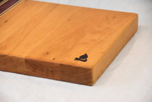 Load image into Gallery viewer, Cherry &amp; Walnut Cutting Board with Stripes of Maple and Purple Heart
