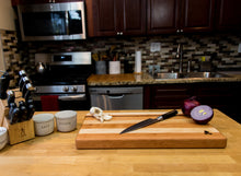 Load image into Gallery viewer, Maple with stripes of Walnut, Cherry, and Padauk Cutting Board
