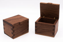 Load image into Gallery viewer, Salt Box - Solid Walnut, 100% Handmade, Brass Hinges
